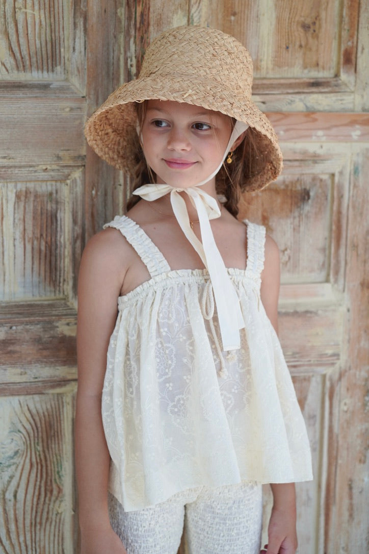 Edith Top ~ Crème Broderie