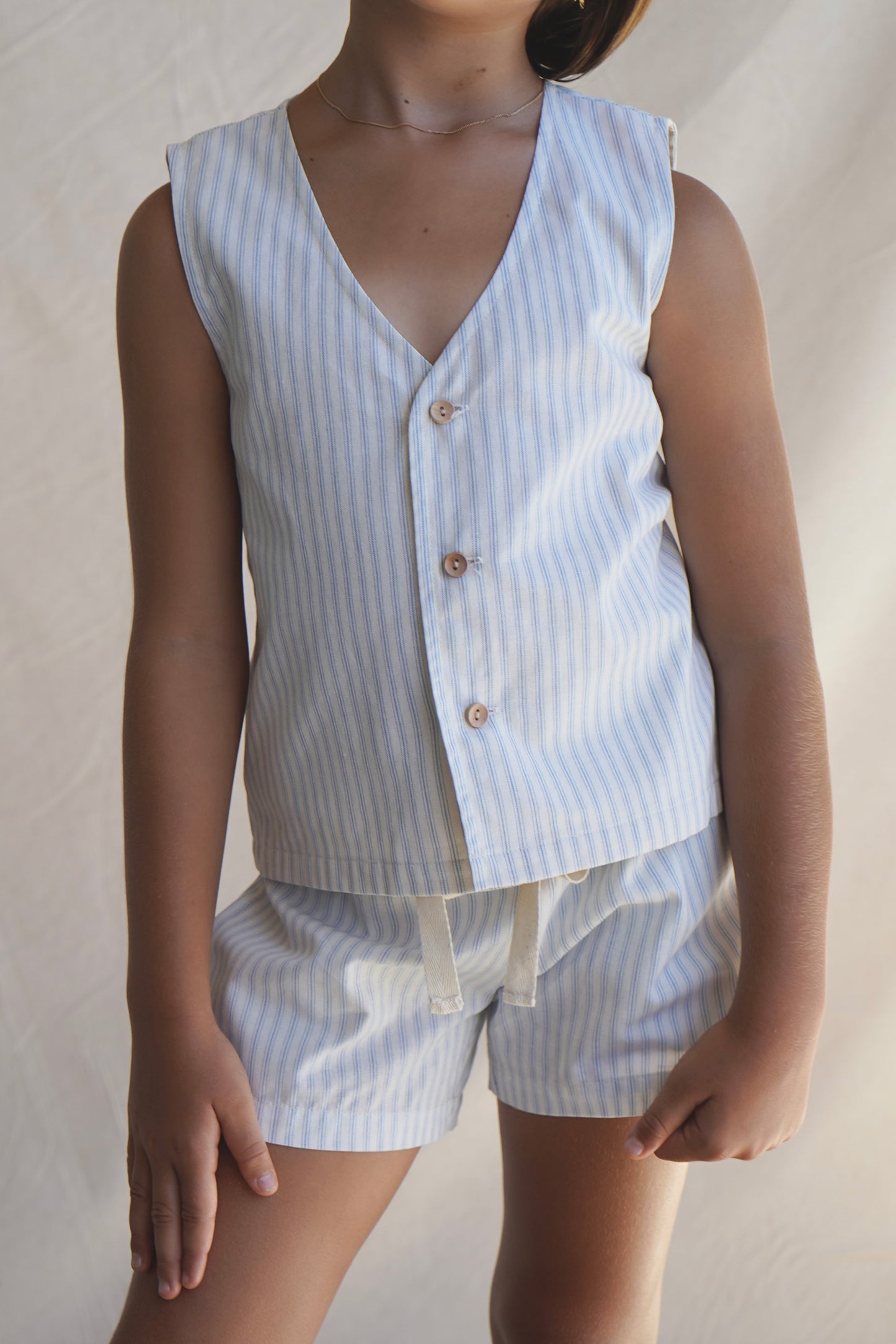 Ludo Vest ~ Azure Stripe