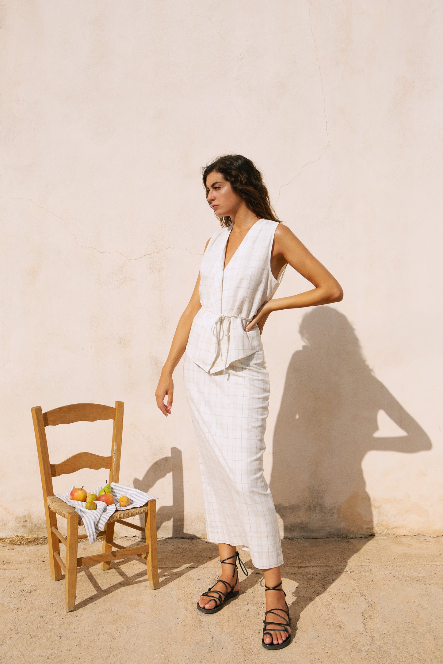 Ursuline Skirt ~ Ivory Check