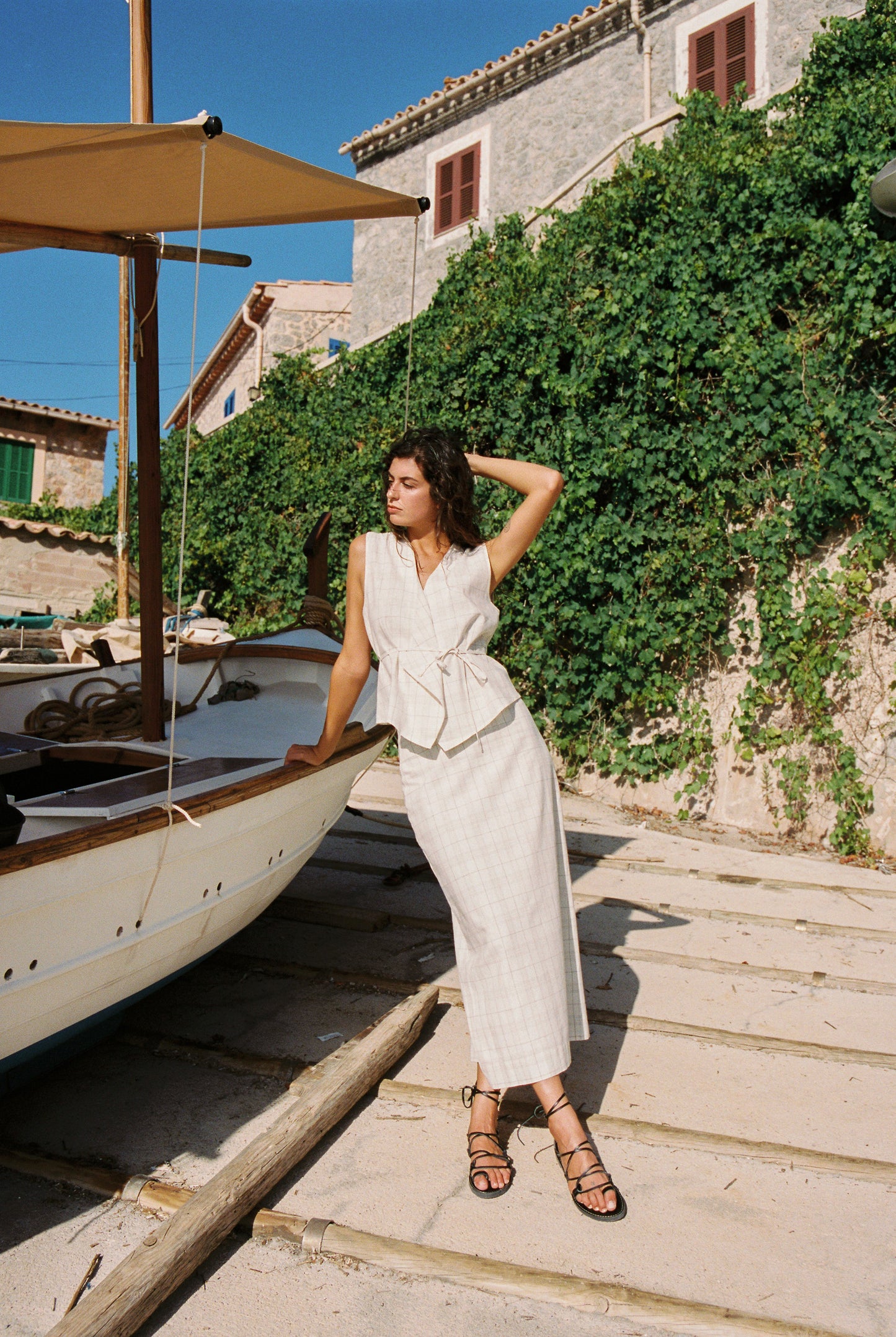 Ursuline Skirt ~ Ivory Check